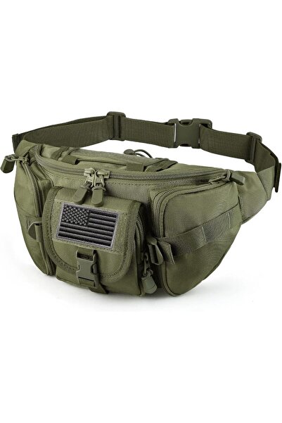 GENERAL FRTKK Tactical Fanny Pack Military Waist Bag Pack with USA Flag Patch...