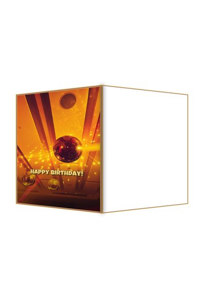 OEM Felicitare Aniversare discoteca stralucitoare, 13.3x19.4cm pliata