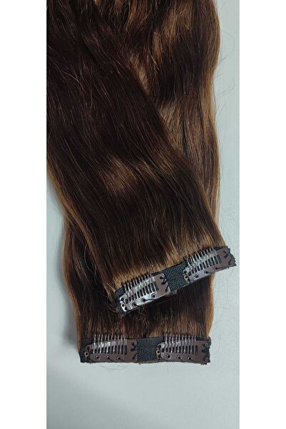 Nurdan Trend Peruk Gerçek Saç 8 Parça Çıtçıt Set 200 gr. Açık kahve Renk (65-...