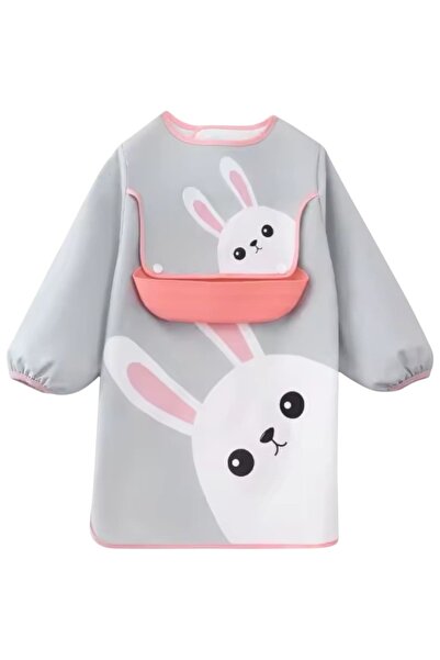 Queen Mother Mrs. Bunny, Αδιάβροχη σαλιάρα με μακριά μανίκια 6μ-36μ, Γκρι