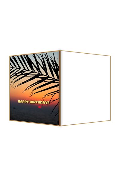 OEM Tropical Sunset on the Beach Birthday Card, Exotic Holiday Design, Premiu...