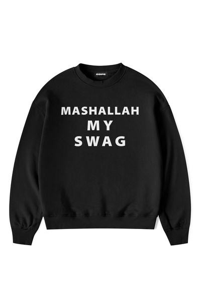 ROPE COUTURE Mashallah My Swag Printed Oversize Crew Neck Unisex Sweatshirt