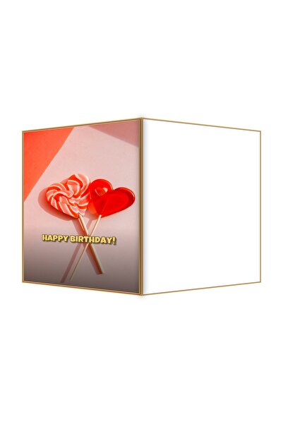 OEM Felicitare Aniversare acadele in dungi pastelate, 13.3x19.4cm pliat