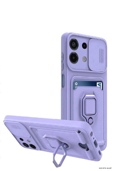 New Face حافظة SPT-GLD Newface Redmi Note 13 4G من السيليكون مع حامل بطاقات ز...