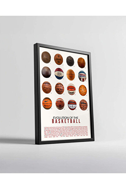 Creathivedesign Basketbol Evrimi Özel Tasarım Dekoratif Duvar Tablosu Poster