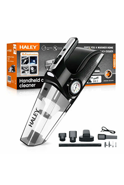HALEY Aspirator auto portabil HY-3921, 4-în-1, 12V, 4500Pa, cu compresor, fun...