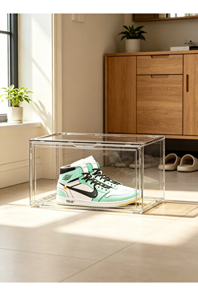 Generic Installation-free multi-layer shoe storage box - transparent visible ...