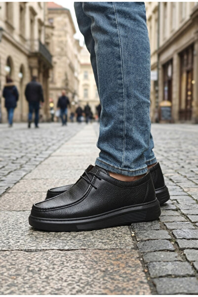 D derde made in turkey Black Leather Comfortable Casual Sneaker Men's Sports ...