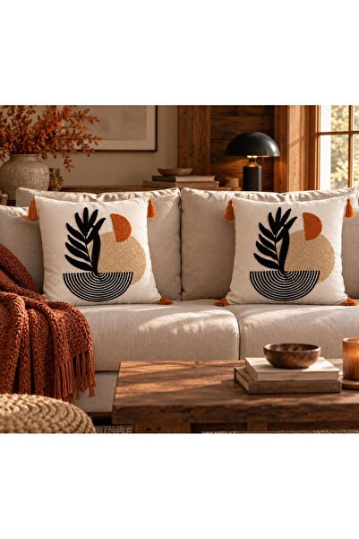 Maison Diane Home Terra Sun Bohem Dekoratif Punch 2'Li Kırlent Kılıfı(İç Dolg...