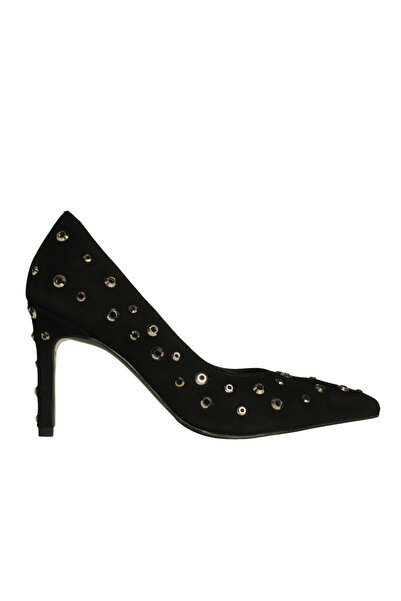 Platin Black suede women's stiletto