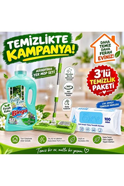 Bingo YÜZEY TEMİZLEME YER TEMİZLİĞİ VE ISLAK HAVLU SETİ
