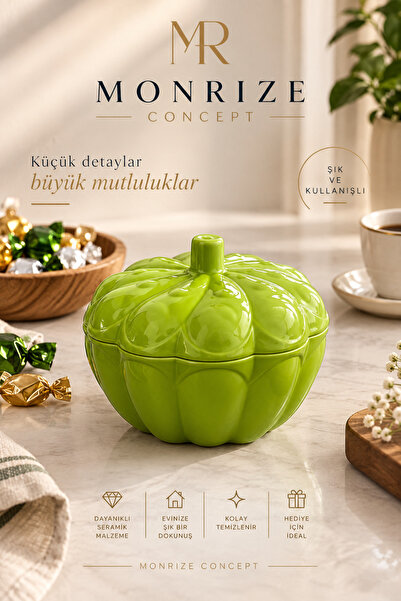 Monrize Concept Kapaklı Şekerlik Dekoratif Şeker Çikolata Lokum Saklama Kabı ...