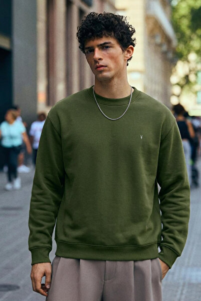 COMBİNE MİCHAİL Men's Medium Soft Khaki Sweatshirt