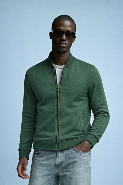 COMBİNE MİCHAİL Men's Hakim Collar Winter Khaki Sweatshirt
