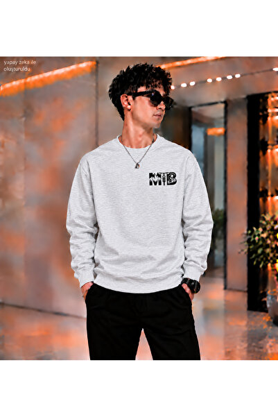 caddekombin Men's Mtb Mountain Bike Left Chest Printed Crew Neck Casual Regul...