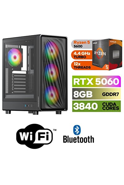 ASUS ŞAFAK-GAMİNG PC AMD Ryzen 5 5600 32GB RAM RTX 5060 8GB 500GB M.2 SSD 600...