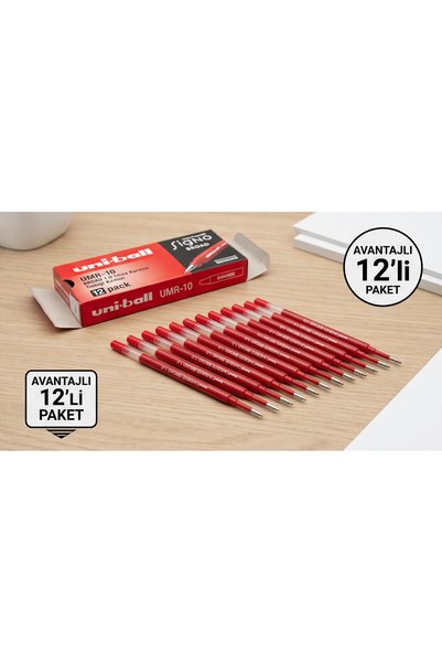 UNİ-BALL Signo BROAD UMR-10 1.0 mm Kırmızı Jel Kalem Yedeği - 12 Adet Toptan ...