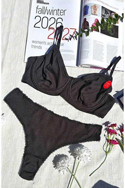 La Linaa Set sutien din bumbac pentru femei de mărime mare, cu slip confortabil fără cupă