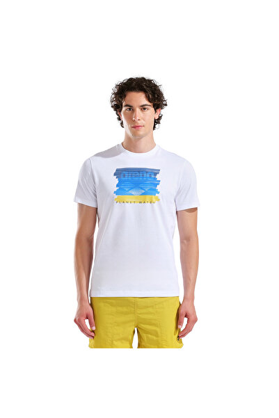 ARENA Water Print Erkek Beyaz Günlük Stil T-Shirt 011001100