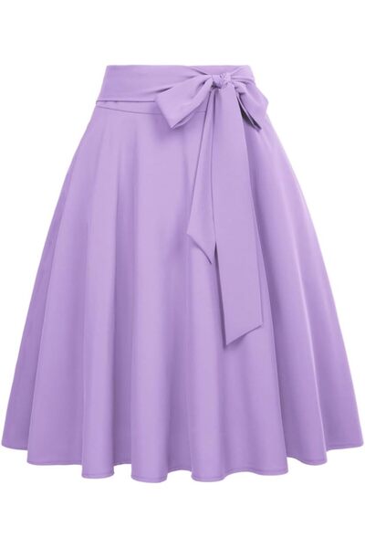 OtherMax Fustă Damă Vintage Clos până la genunchi cu fundă Violet L — fustă r...