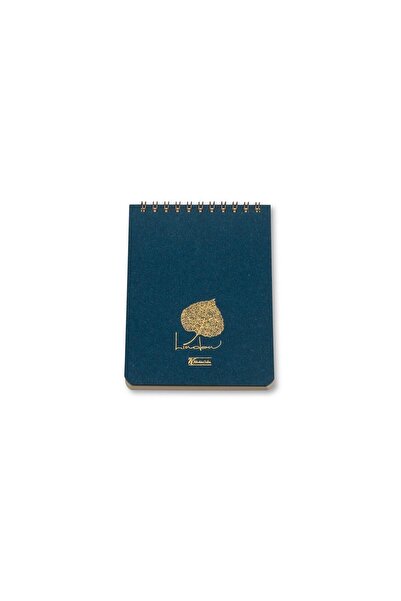 KESKİN COLOR A6 Spiral Cardboard Cover Checkered Linden Notepad - Blue