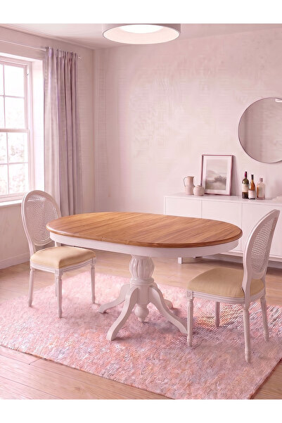 Gazzini Furniture Rika Baba Ayak Oval Açılır Mutfak Masası