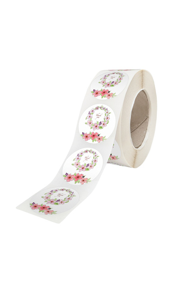 Papette Rola 1000 Stickere/Etichete autoadezive Rotunde Model Thank You Pink ...