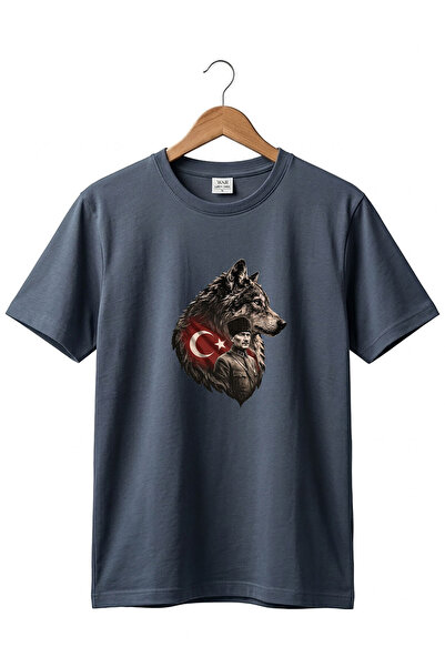 The Baski Μπλουζάκι Ataturk Turkish Flag and Wolf με στάμπα του Τουρκικής Δημ...
