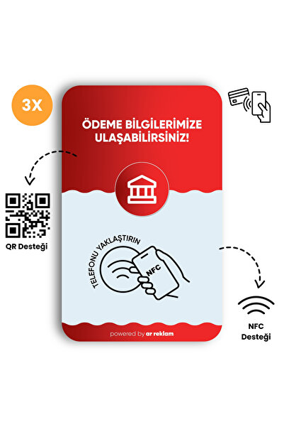 Ödeme QR & NFC Kart 3 adet