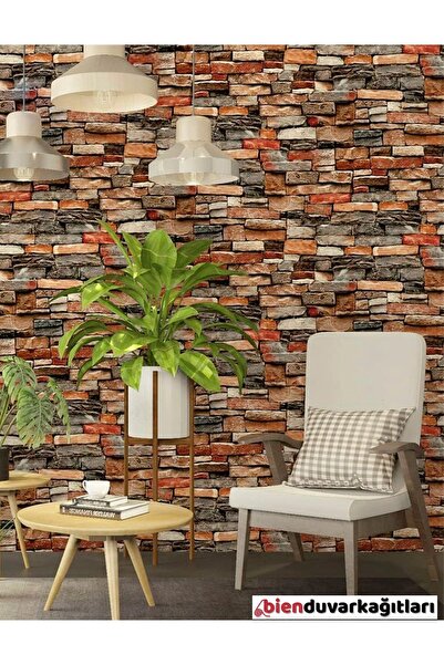 Bien Home Tek Parça 70x77 Cm Beyaz 0,50M² 3d Kendinden Yapışkanlı Antik Tuğla...