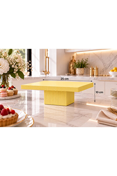 Mazaka Studio Doğum Günü Pasta Standı Kek Standı Cupcake Standı 25 Cm Kare Çi...