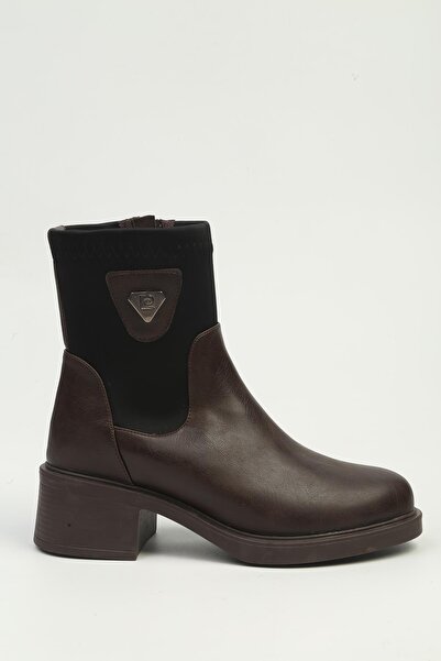 Pierre Cardin Brown Ankle Zipper Boots Pc-56102