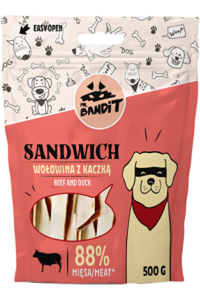 Other Recompense pentru caini Mr. Bandit SANDWICH, vita cu rata, 500g
