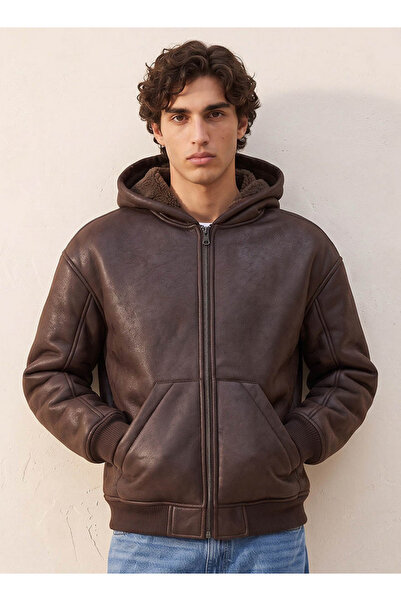 Lee Cooper BORG PU HOODIE