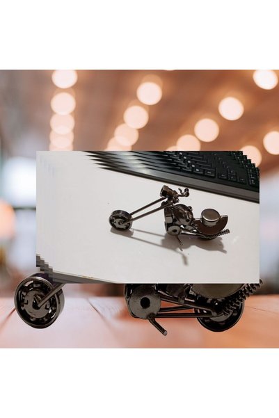 Çılgıntrend Kişiye Özel İsim Yazılı Metal Motosiklet Biblo - Dekoratif Chopper Motor Maketi Masaüstü Aksesuarı