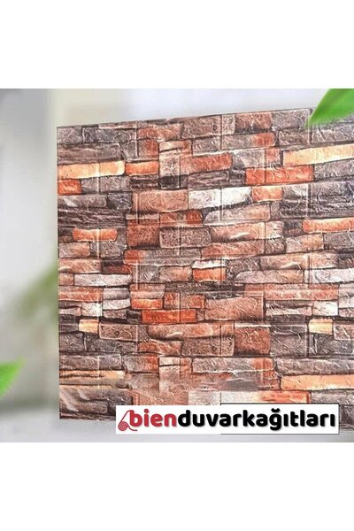 Bien Home Tek Parça 70x77 Cm Beyaz 0,50M² 3d Kendinden Yapışkanlı Antik Tuğla Duvar Kağıdı Kaplama Panel Köpük Çok Renkli