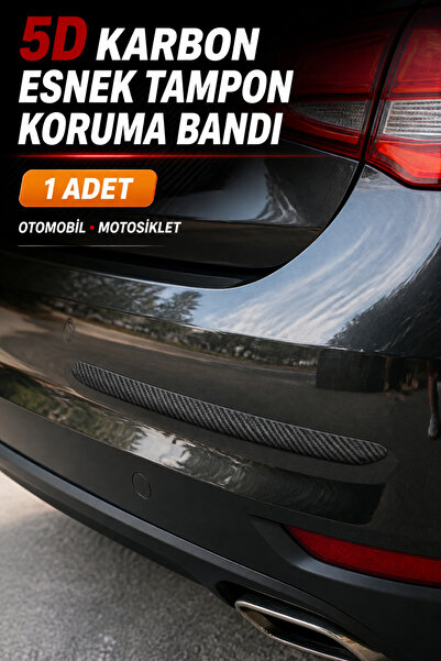 Factorial Araç Dış Aksesuar Tampon Koruyucu Bandı 2'li 5D Siyah Karbon Desenl...