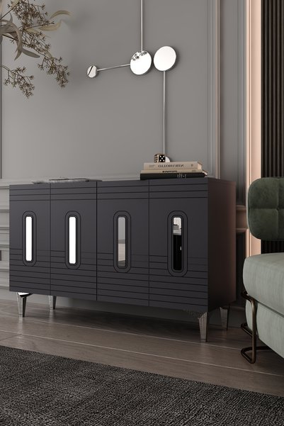 Dekortis Home Dekor 120DHDK8AG LUNA LAZER PLEKSİ DESEN KONSOL ve TV SEHPASI, ...