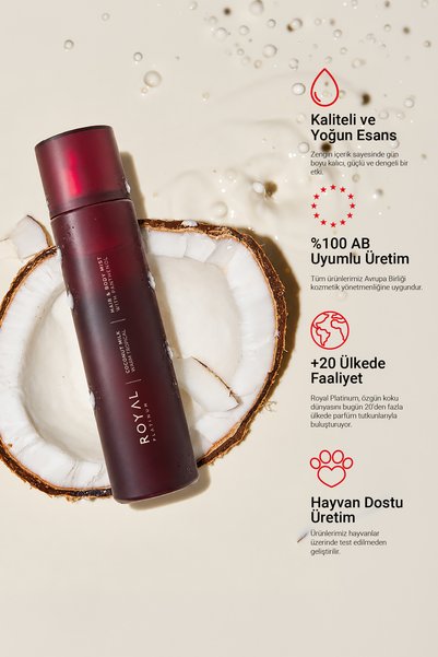 Royal Platinum Body Mist Coconut Milk (Vücut ve Saç Spreyi) EDP 250 ML | Tatlı Seri