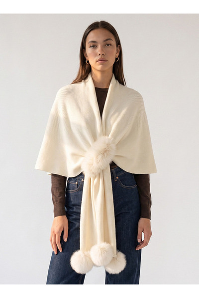 FAV WRAPPED FUR DETAIL CAPE