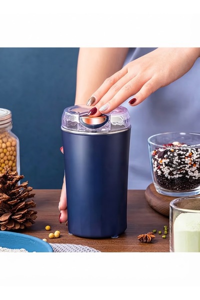 Yallabena مطحنة قهوة كهربائية محمولة – 200 واط، سعة 100 غرام، إعدادات طحن قاب...