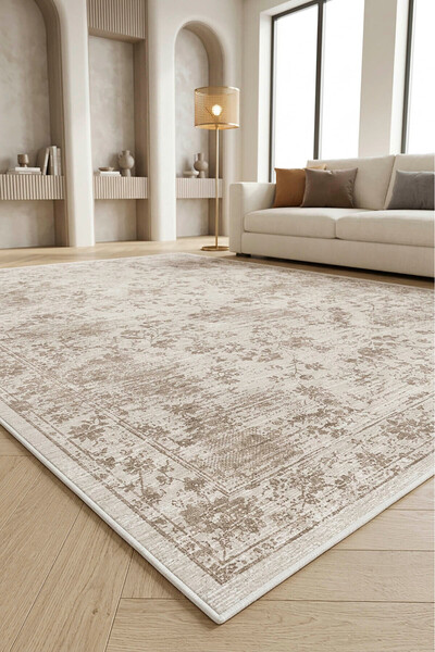 Decomia Home Dijital Kaymaz Yıkanabilir Vintage Salon Halısı Mutfak Halısı Koridor Halısı
