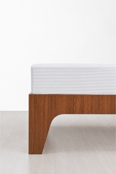 Otello Fitted Sheet, Striped Pearl – All Sizes – All Colors
