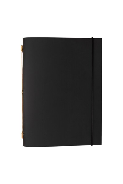 La Compagnie du Kraft Novum Organum m Black Leather Notepad - Robusto Black
