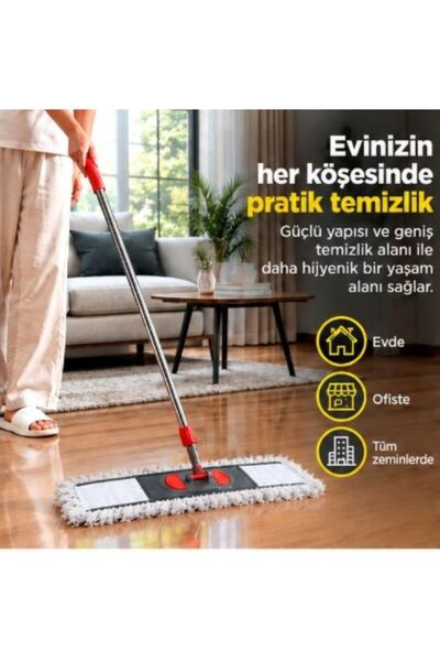 bir sürü eşya pak market Krom Saplı Paletli Mop Paspas Takımı 60 cm Bezli Has...