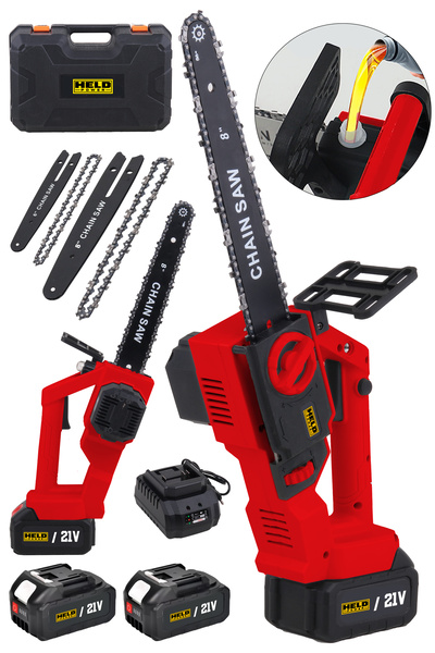 held power 21V 2 Palalı Akülü Ağaç Kesme ve Budama Testeresi Seti (6" ve 8" P...