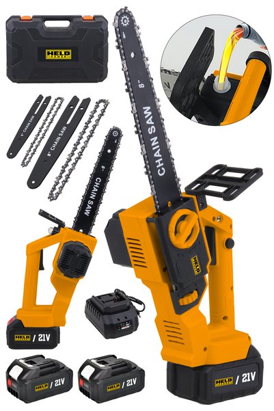 held power 21V 2 Palalı Akülü Ağaç Kesme ve Budama Testeresi Seti (6" ve 8" P...