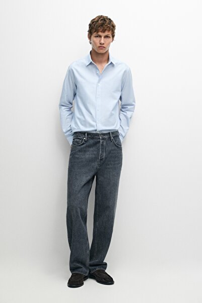 Massimo Dutti Çizgili regular fit oxford gömlek
