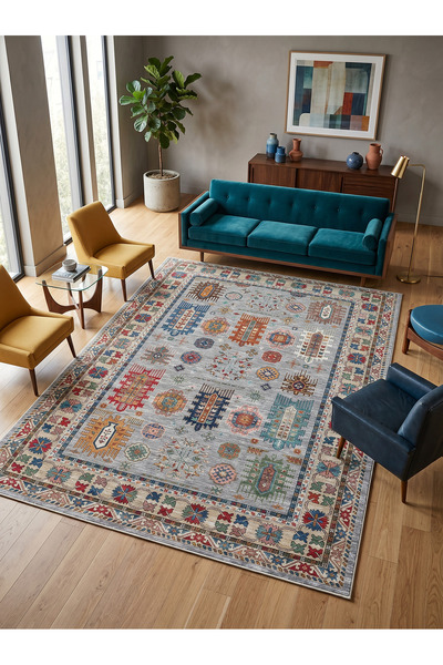 Rose'n Home Arte VN132-2 Klasik Desenli Renkli Dekoratif Salon Mutfak Koridor...
