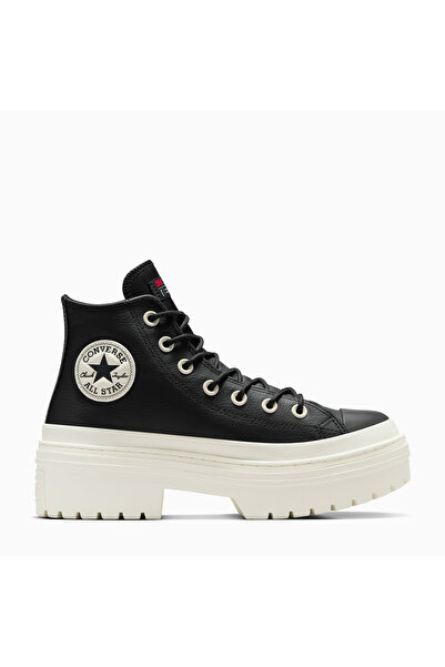 Converse Chuck Taylor All Star Lugged Heel Women's Black Leather Platform Wat...